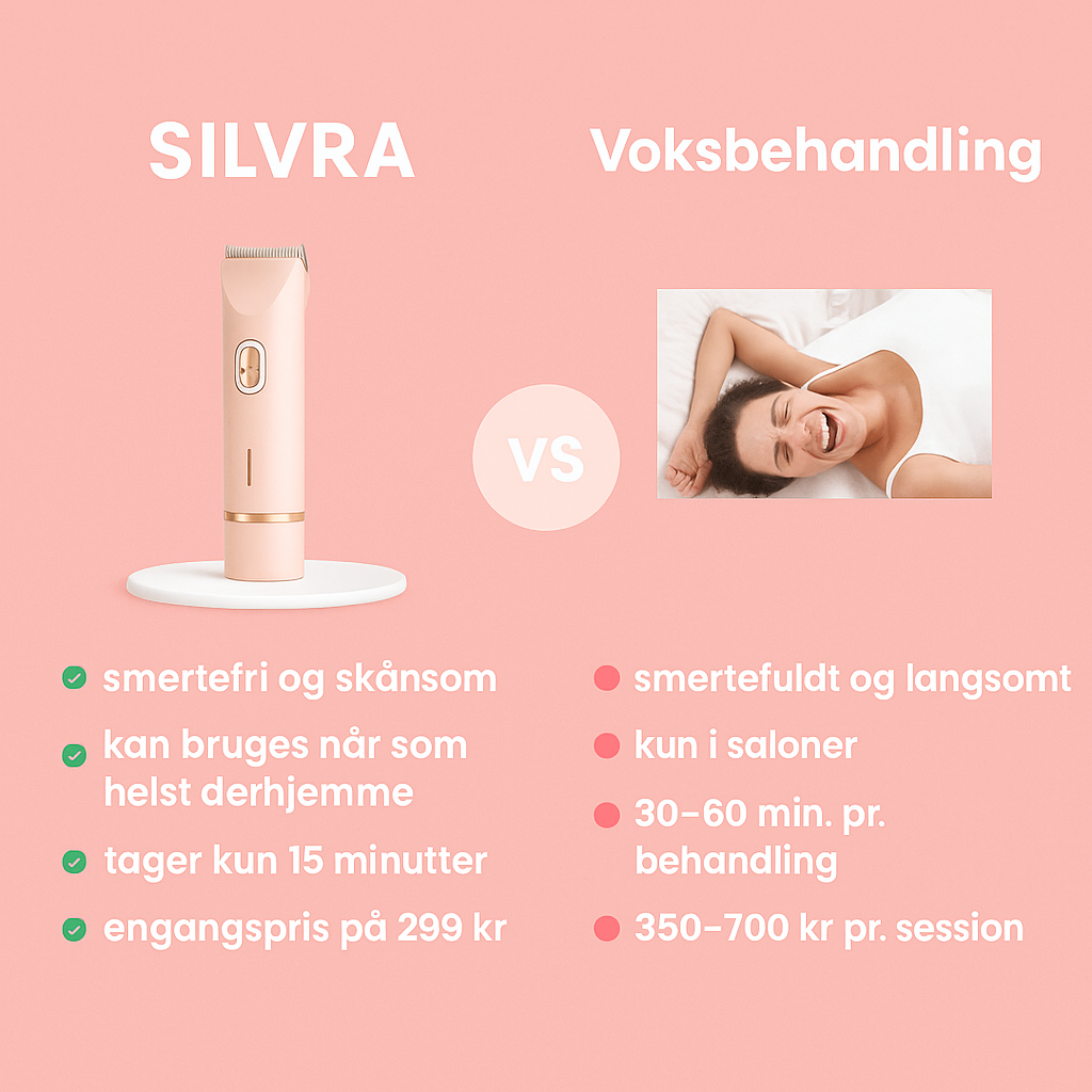 SILVRA 2-i-1 Intimtrimmer til Bikiniområdet – Blid, Præcis og Smertefri
