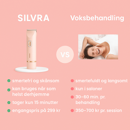 SILVRA 2-i-1 Intimtrimmer til Bikiniområdet – Blid, Præcis og Smertefri